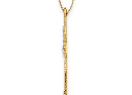 14K gold cross pendant, alternate view