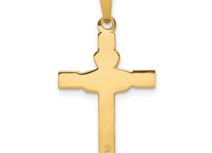 14K gold cross pendant, further view
