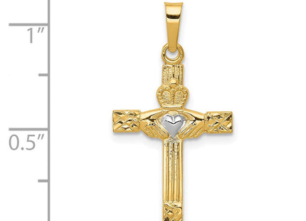 14K gold cross pendant, another view