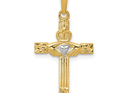 14k Yellow & Rhodium Pendants Style XR1467 - Classique Jewelry Inc.