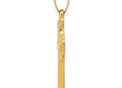14K gold cross pendant, alternate view