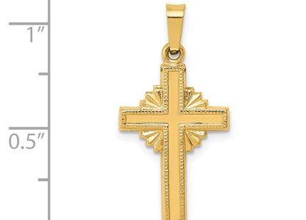 14K gold cross pendant, another view