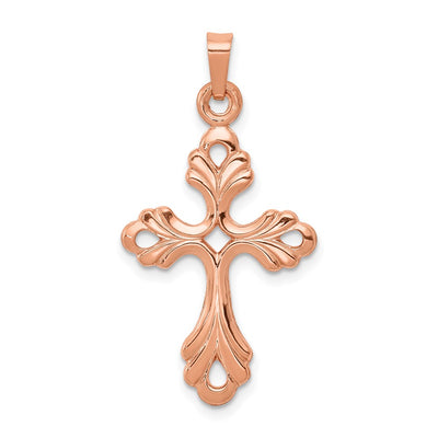 14K rose gold fleur de lis pendant