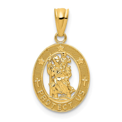 14K gold st christopher pendant