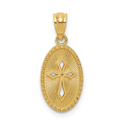 14K gold cross pendant