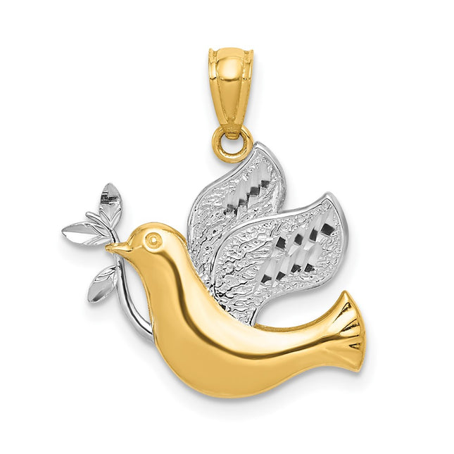 14k Yellow & Rhodium Pendants Style XR1512 - Classique Jewelry Inc.