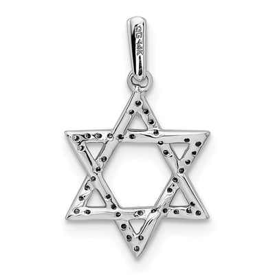 14K White Gold Diamond Star of David Pendant