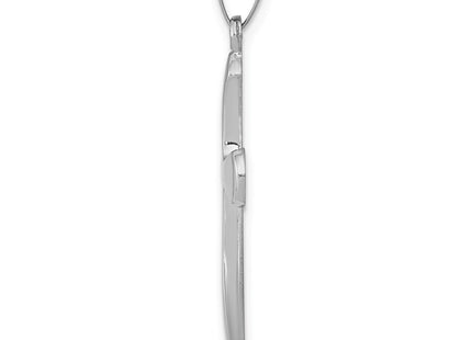 14K white gold cross pendant, alternate view