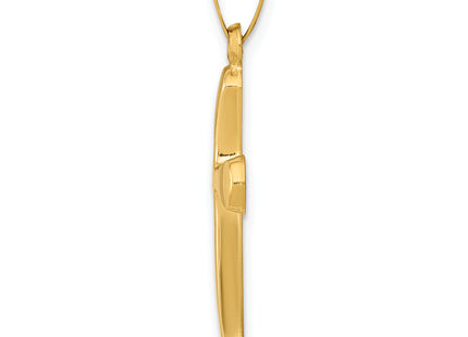14k Polished Rounded Cross Pendant, 26.6 x 13.7mm