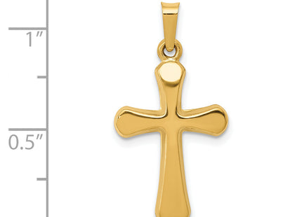 14k Polished Rounded Cross Pendant, 26.6 x 13.7mm