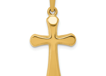 14k Polished Rounded Cross Pendant, 26.6 x 13.7mm