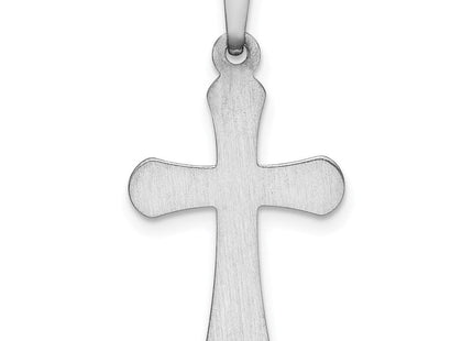 14k White Gold Polished Rounded Cross Pendant (Style XR1557)