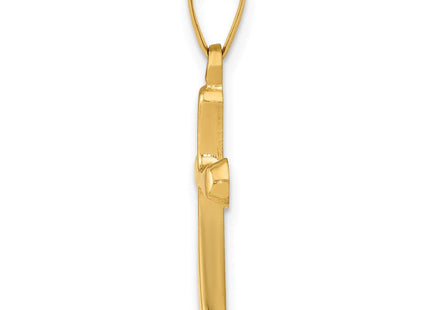 14K gold cross pendant, alternate view