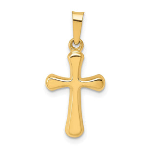 14k Polished Rounded Cross Pendant (Style XR1558)
