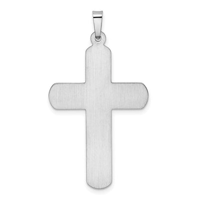 14K White Gold Polished Latin Cross Pendant, 38.46 x 21.65mm