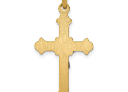 14k Two-tone Polished INRI Crucifix Pendant (Style XR1626)