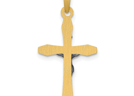 14k Two-tone Polished INRI Crucifix Pendant (Style XR1627)