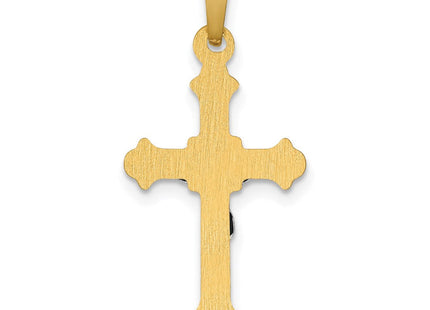 14k Two-tone Polished INRI Crucifix Pendant (Style XR1628)