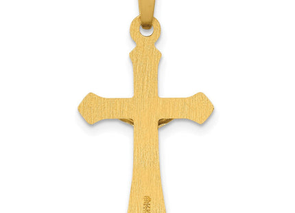 14k Two-tone Polished INRI Crucifix Pendant (Style XR1636)