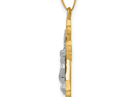 14K gold fleur de lis pendant, alternate view