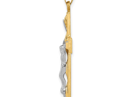 14k Two-tone Polished INRI Crucifix Pendant (Style XR1651)