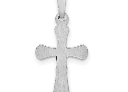14k White Gold Polished INRI Rounded Crucifix Pendant (Style XR1656)