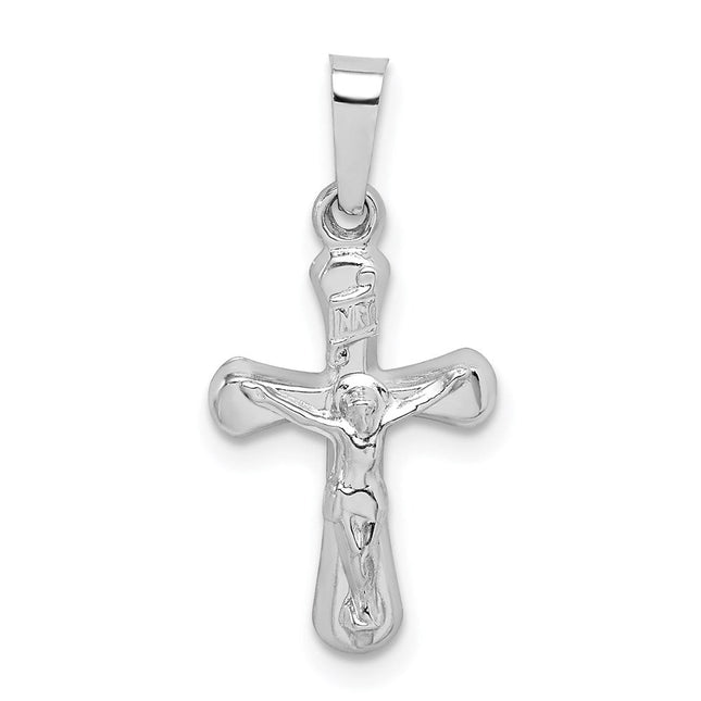 14K white gold crucifix pendant