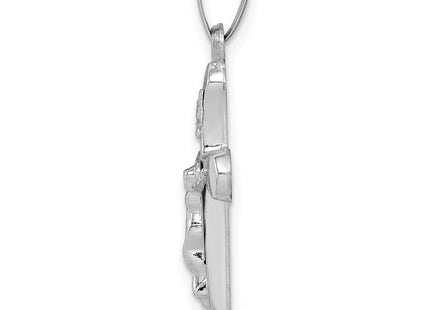 14K white gold crucifix pendant, alternate view