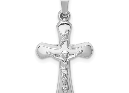 14K white gold crucifix pendant