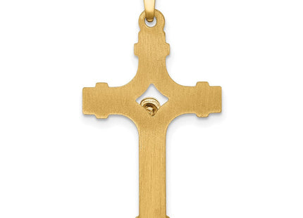 14k Two-tone Polished INRI Crucifix Pendant (Style XR1664)