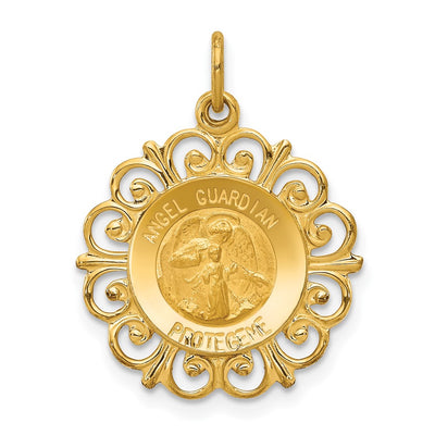 14K gold guardian angel pendant