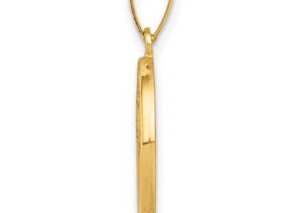 14k Polished/Satin Spanish 1st Communion Medal Hollow Pendant