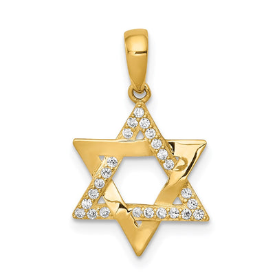 14K gold cubic zirconia star pendant