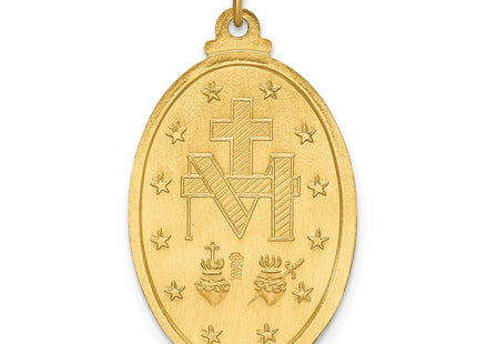 14k Solid Polished/Satin Medium Oval Miraculous Medal (Style XR1759)