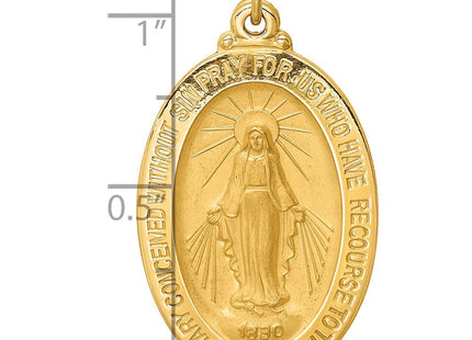 14k Solid Polished/Satin Medium Oval Miraculous Medal (Style XR1759)