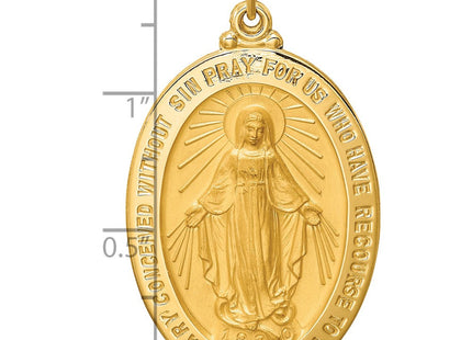 14k Solid Polished/Satin Large Oval Miraculous Medal (Style XR1760)