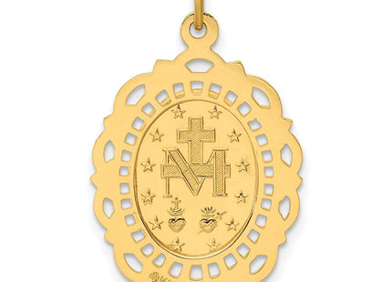 14K gold miraculous medal pendants & charm, another view