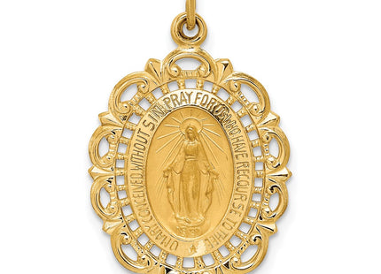 14K gold miraculous medal pendants & charm
