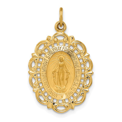 14K gold miraculous medal pendants & charm