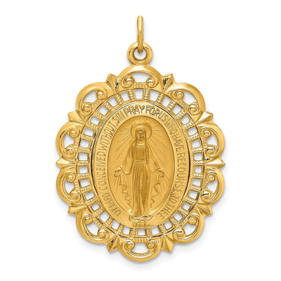 14K gold miraculous medal pendants & charm