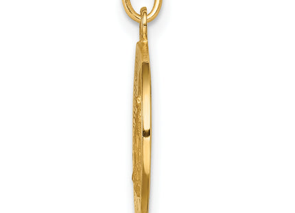 14k Solid Polished/Satin Round Miraculous Medal, 19.25 x 14mm