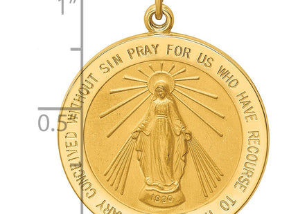 14k Solid Polished/Satin Round Miraculous Medal (Style XR1766)