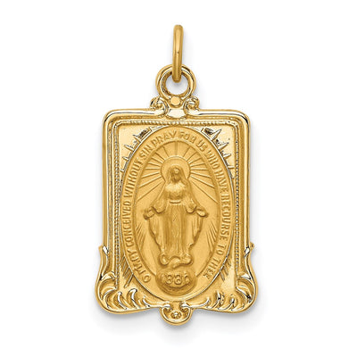 14K gold miraculous medal pendants & charm