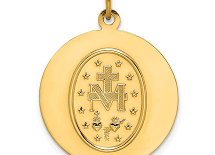 14K gold miraculous medal pendants & charm, further view
