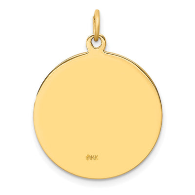 14K Solid Polished/Satin Medium Round St. Christopher Medal, 29 x 22mm