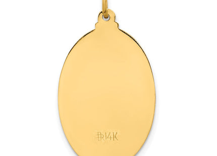 14k Solid Polished/Satin Medium Oval St. Christopher Medal (Style XR1802)