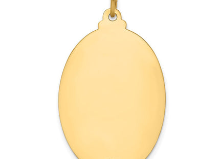 14k Solid Polished/Satin Large Oval St. Christopher Medal (Style XR1804)