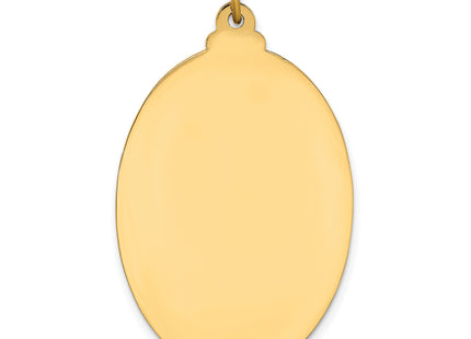14k Solid Polished/Satin Large Oval St. Christopher Medal, 39 x 23mm