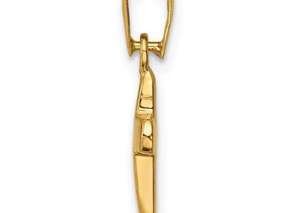 14k Polished Hollow Latin Cross Pendant (Style XR1823)