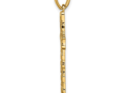 14K gold cross pendant, alternate view